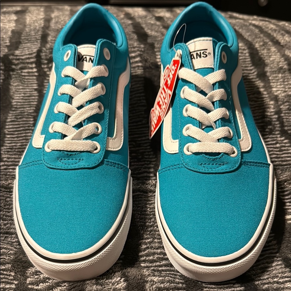 Vans Teal/Blue and White Old Skool Sneakers